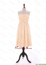 Discount 2016 Bowknot Peach Short Prom Dresses in Chiffon DBEES039FOR