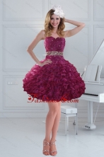 Discount Beading Strapless Ruffles Prom Dresses for 2015 XFNAO049TZBFOR