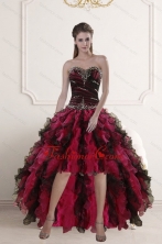 Discount High Low Sweetheart Multi Color Prom Gown with Ruffles and Beading XFNAO5800TZBFOR