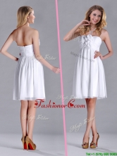 Discount White Strapless Short Prom Dress with Hand Made Flowers THPD091FOR