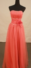 Discount empire strapless floor-length net beading prom dresses FA-X-114