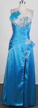 Elegant Column Sweetheart Floor-length Blue Prom Dress LHJ42886