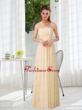 Empire Strapless Ruching and Belt Prom Dress with Floor Length BMT016AFOR