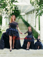Exclusive Column Long Sleeves Prom Dress with Brush Train and Affordable Ruffled and Laced Little Girl Dress in Watermelon Red DXZH014FOR