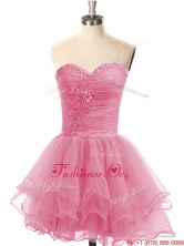 Exclusive Lace Up Organza Short Prom Dress with Beading SWPD018-2FOR
