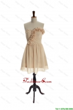 Exquisite Hand Made Flowers Short Champagne Prom Dress for  Homecoming DBEES027FOR