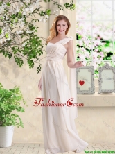 Feminine Straps Lace Up Champagne Prom Dresses with Floor Length BMT033FFOR