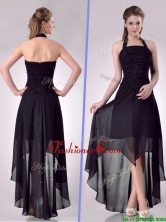 Hot Sale Halter Top High Low High Low Prom Dress with Beading THPD094FOR