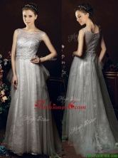 Latest See Through Zipper Up Belted Prom Dress in White BMT0179BFOR