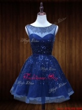 Lovely See Through Beaded Short Prom Dress in Royal Blue SWPD017FOR