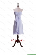 New Style Lavender 2015 Short Prom Dresses with Ruching and Ruffles DBEES286FOR