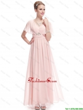New Style V Neck Beaded Prom Dresses with Short Sleeves DBEE043FOR