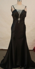Perfect Column Straps Brush Prom Dresses Appliques with Beading Style FA-Z-00154