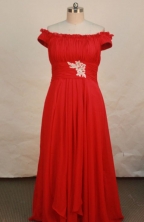 Pretty A-line Empire Off The Shoulder Neck Floor-length Prom Dresses Style FA-Z-00143