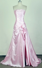 Pretty A-line Strapless Brush Light Pink Prom Dress LHJ42830