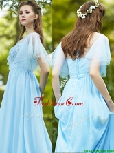 See Through Bateau Short Sleeves Prom Dress with Appliques BMT0110BFOR