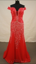 Sexy Empire Off The Shoulder Neck Brush Prom Dresses Beading Sequins Style FA-Z-00138