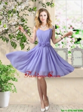 Simple 2016 Straps Hand Made Flowers Prom Dresses BMT056GFOR