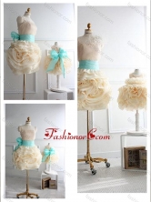 Top Selling Rolling Flowers Prom Dress with Sashes and Discount Scoop Little Girl Dress with Rolling Flowers DXZH005FOR