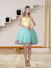 2015 High Low Strapless Multi Color Prom Gown with Bowknot MLXNHY05TZCFOR