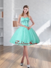2015 Short Turquoise Sweetheart Prom Dresses with Embroidery QDZY590TZCFOR