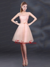 2015 Sturning A Line Belt Prom Dress with Scoop BMT011CFOR