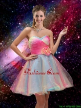 2016 New Style A Line Hand Made Flower and Beaded Short Prom Dresses in Multi Color HXQ139PSFOR