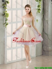2016 Summer A Line Strapless Ruching Prom Dresses with Belt BMT014B-2FOR