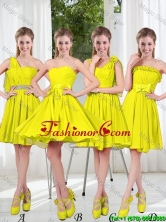 2016 Summer Simple One Shoulder Prom Dresses in Yellow Green BMT001-9FOR