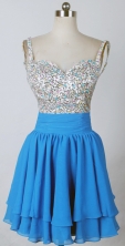 Brand New Short Straps Mini-length Sky Blue Prom Dress LHJ42807