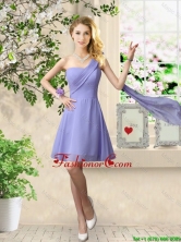 Cheap One Shoulder Ruched Prom Dresses in Lavender BMT056CFOR