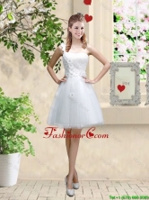 Discount One Shoulder Appliques Prom Dresses in White BMT057BFOR
