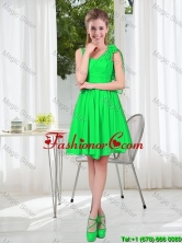 Elegant A Line Straps Green Prom Dresses with Hand Made Flowers BMT001C-12FOR