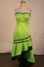 Exquisite High-low Sweetheart-neck Tea-length Beading Short Prom Dresses Style FA-C-122