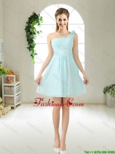 Feminine One Shoulder Hand Made Flowers Prom Dresses BMT052EFOR