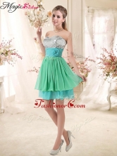 Lovely 2016 Short Prom Dresses with Sequins and Belt BMT002E-5FOR