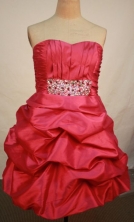 Modest A-line Sweetheart Knee-length Short Prom Dresses Appliques with Beading Style FA-Z-00137