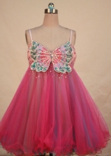 Sexy Short Strap Mini-length Organza Beading Hot Pink Prom Dresses Style FA-C-136