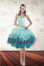 Short Multi Color Sweetheart Ruffles Prom Gown with Beading XFNAO5640TZBFOR