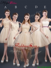 Sweet Short Short Prom Dresses with Appliques and Belt BMT065FOR