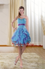 Sweetheart 2015 Short Prom Gown with Ruffles and Beading XFNAO783TZCFOR