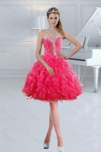 Sweetheart 2015 Short Prom Gown with Ruffles and Beading XFNAO885ATZBFOR