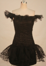 Wonderful column off the shoulder mini length black short prom dresses FA-X-127