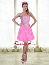 2015 Elegant Short Sweetheart Prom Dresses with Beading in Rose Pink2015 Elegant Short Sweetheart Prom Dresses with Beading in Rose Pink SJQDDT52003FOR