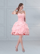 2015 Fashionable Baby Pink Sweetheart Beading Prom Gown with Ruffled Layers MLXN911415TZCFOR