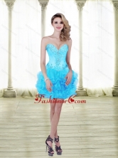 2015 Fashionable Beading and Ruffles Baby Blue Prom Dresses with Sweetheart SJQDDT25003FOR