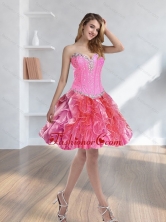 2015 Fashionable Beading and Ruffles Multi Color Prom Dresses SJQDDT37003FOR