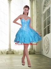 2015 Fashionable Beading and Ruffles Short Prom Dresses in Baby Blue SJQDDT23003FOR