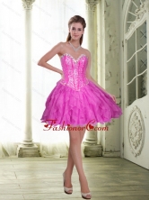 2015 Fashionable Beading and Ruffles Short Prom Dresses in Fuchsia SJQDDT23003-2FOR