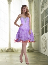 2015 Fashionable Sweetheart Short Prom Dresses with Beading and Ruffles SJQDDT9003FOR
